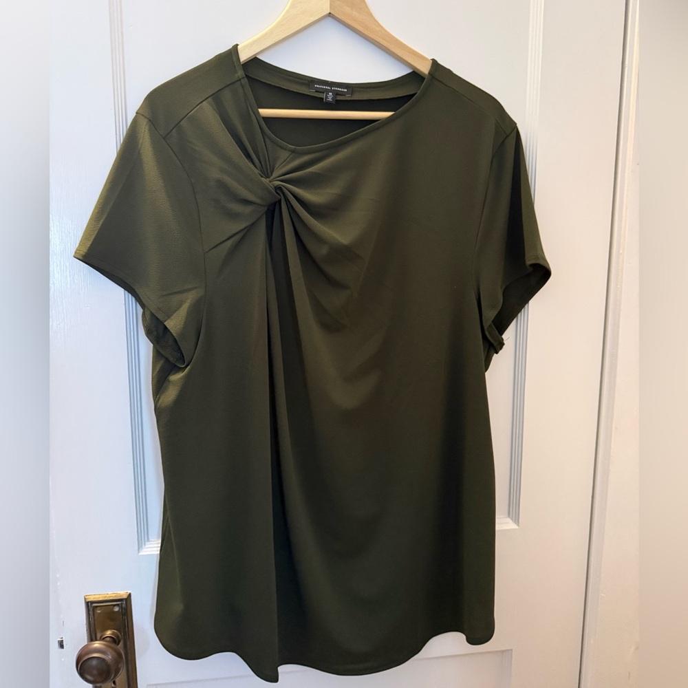 Olive Green Universal Standard Twist Detail Top Size M 18-20